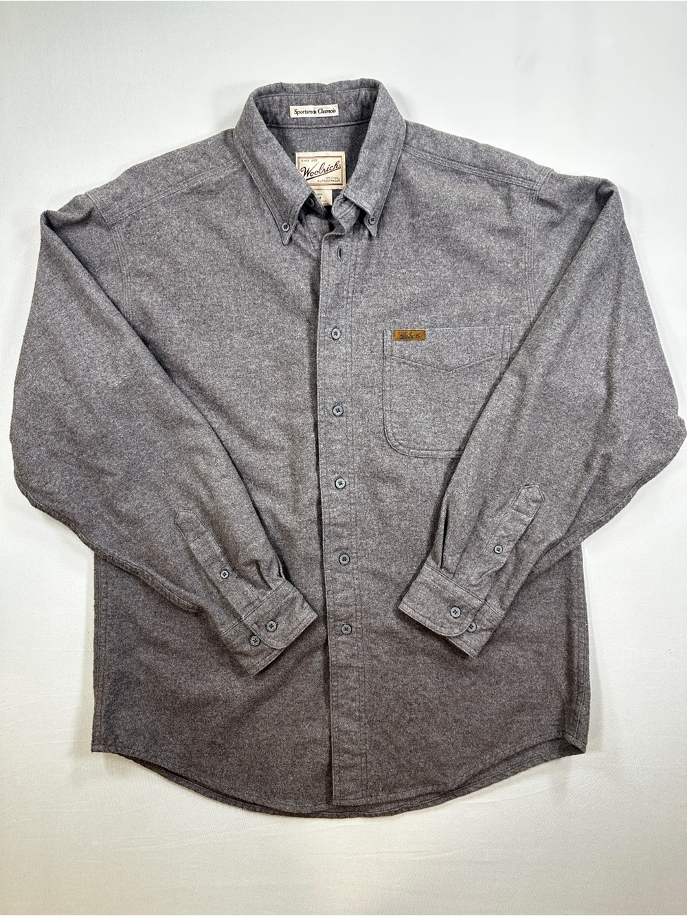 Woolrich Men’s M Gray Chamois Shirt Jacket Outdoor Workwear